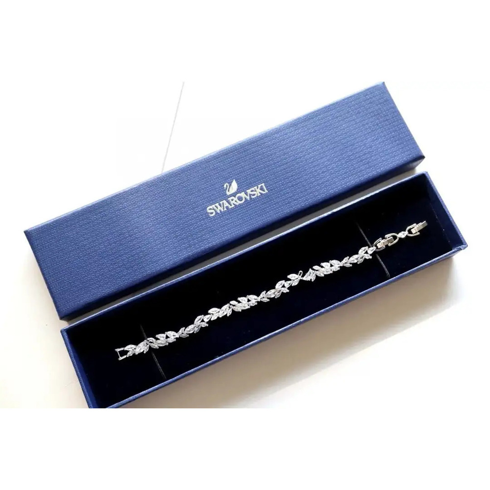 Swarovski Silver Swan Leaf Bracelet